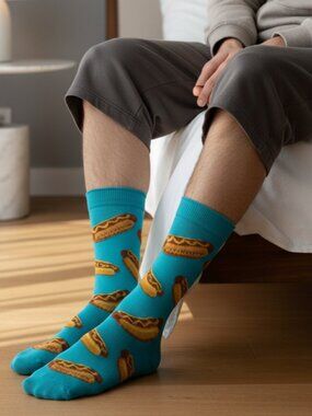 SILLIES SOCKS - Hot Dogs - Don’t Be a Weiner - Light Blue - Blue - Hot Dogs